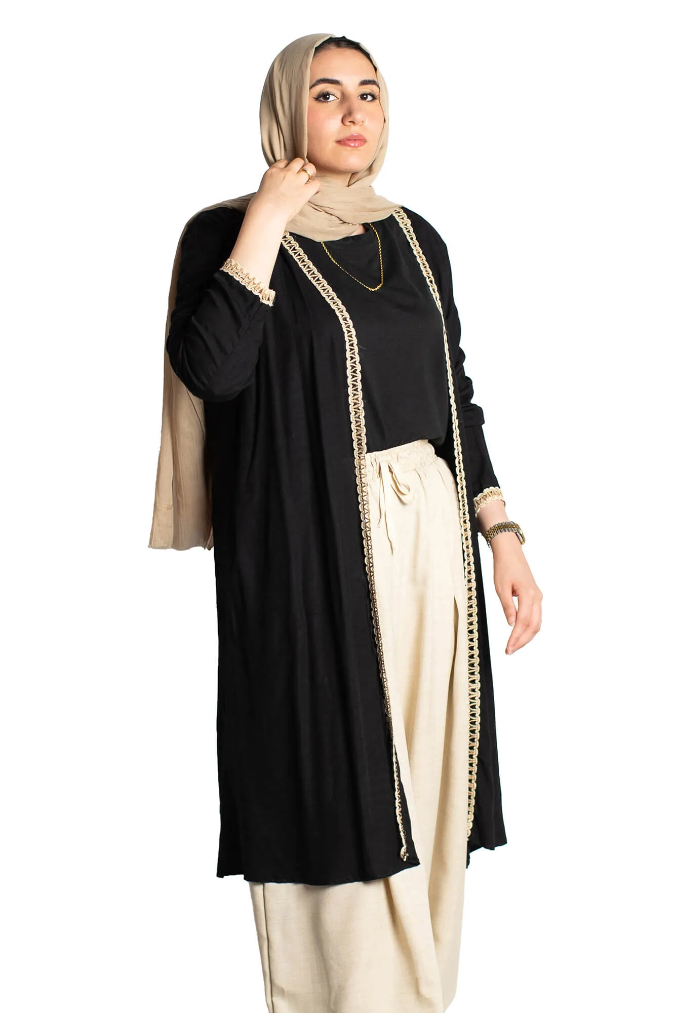 Black Sofia Light Cotton Cardigan