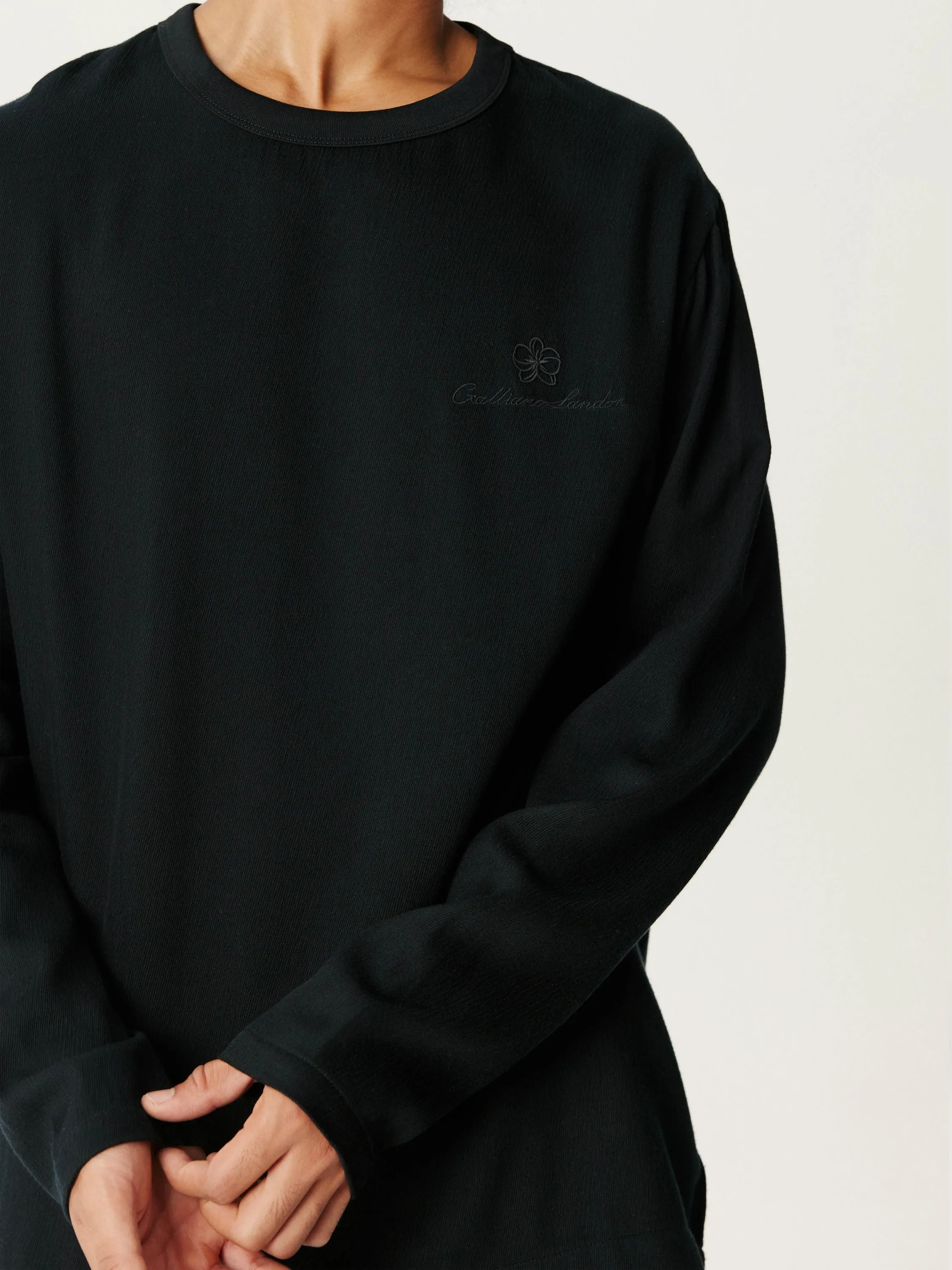 Black Tencel Wool Long-sleeved Shirt