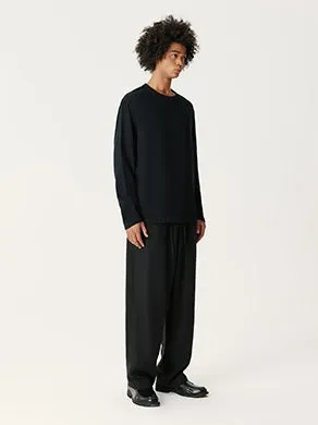 Black Tencel Wool Long-sleeved Shirt