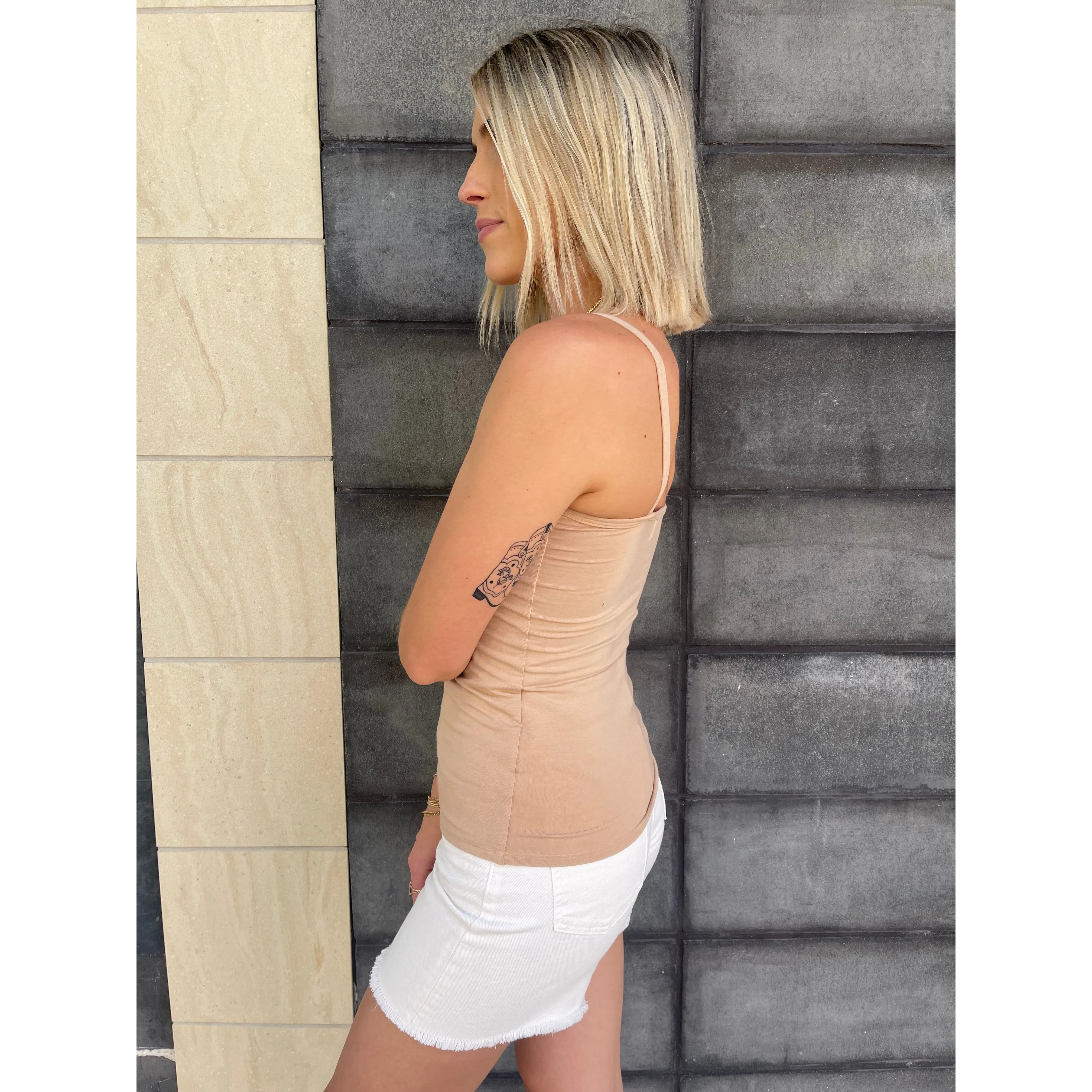 Boob-eez Nesha Double Layer Tank Light NŪDE