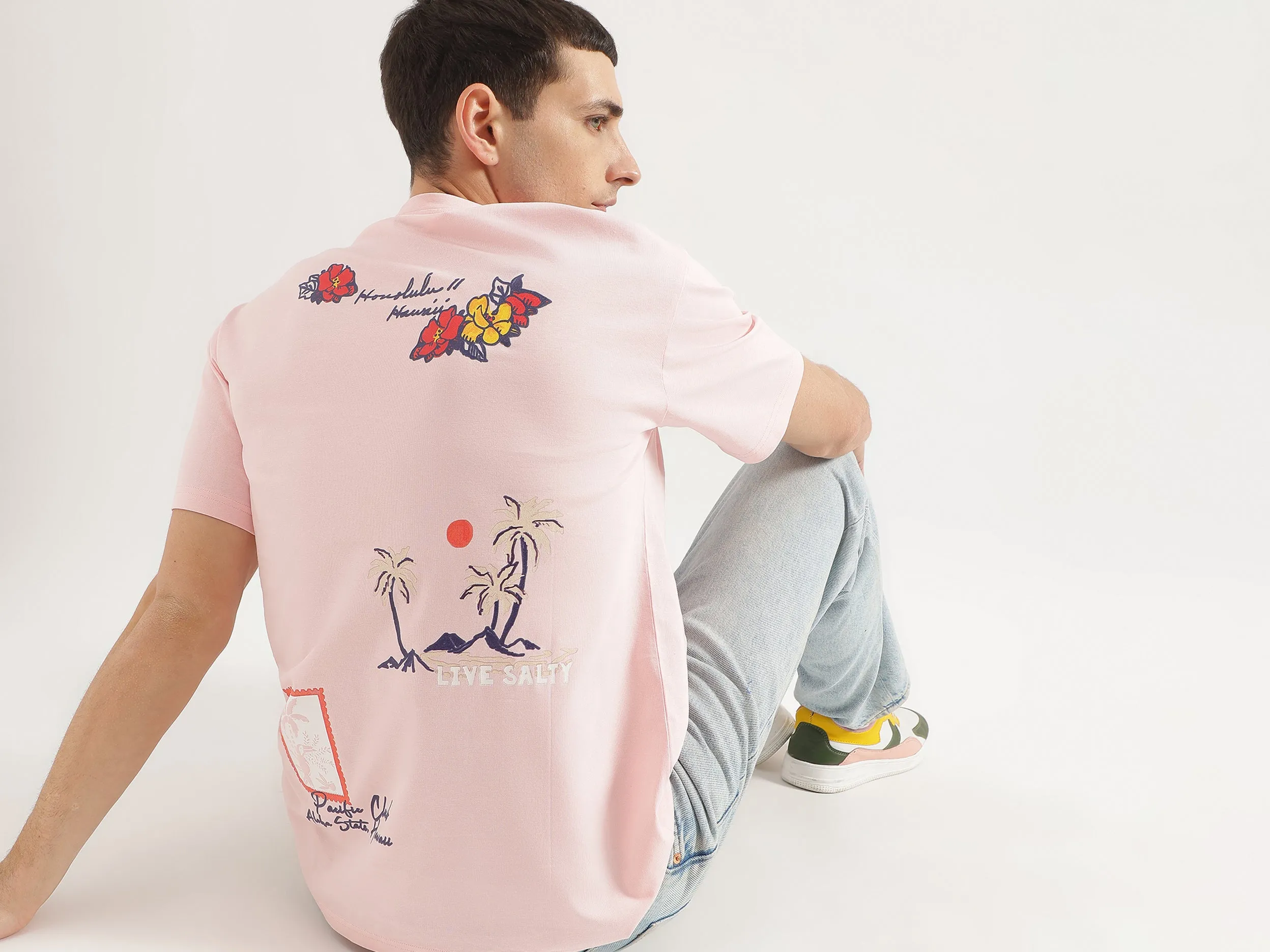 Boxy Fit Round Neck Printed T-Shirt
