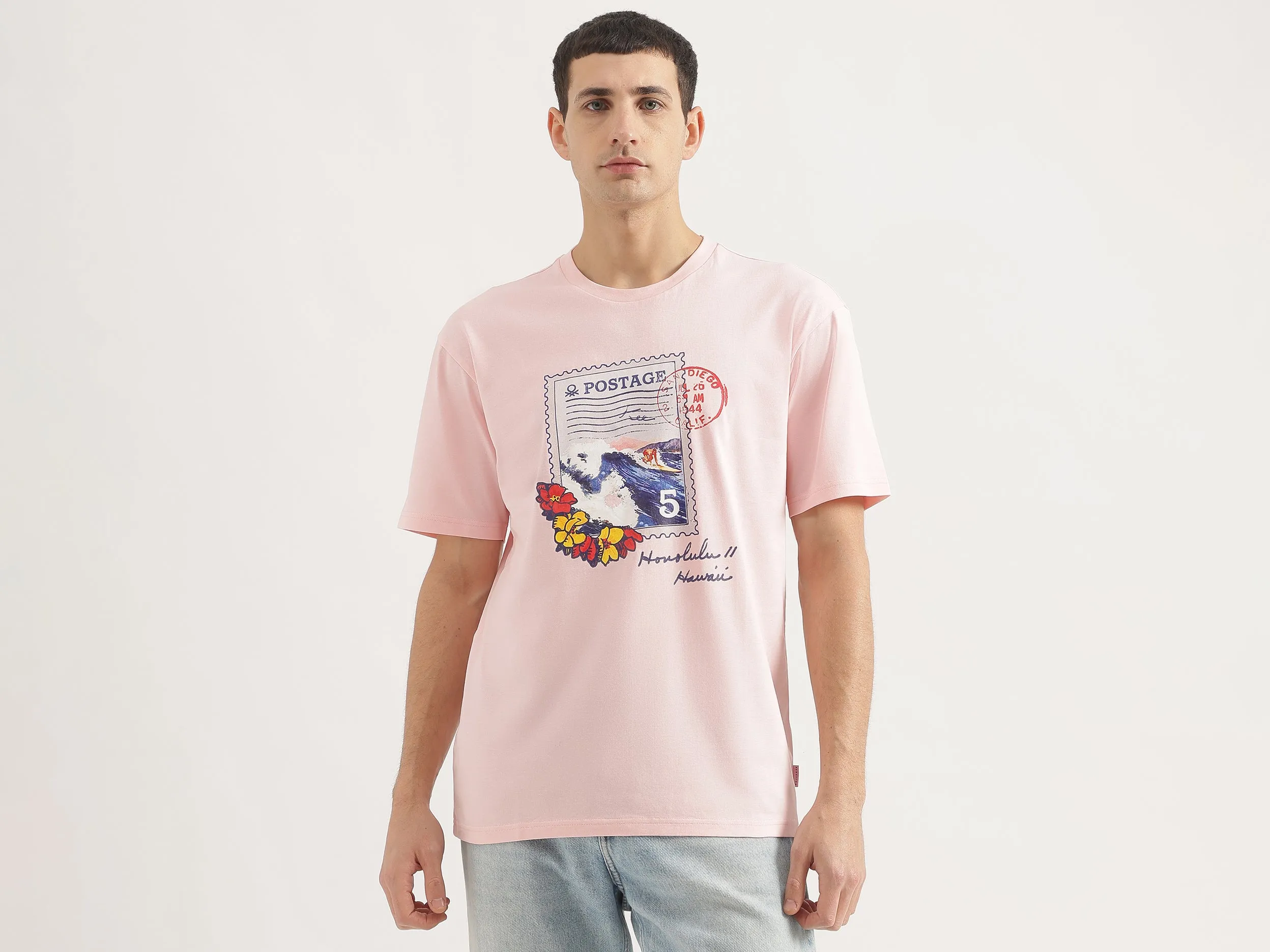 Boxy Fit Round Neck Printed T-Shirt