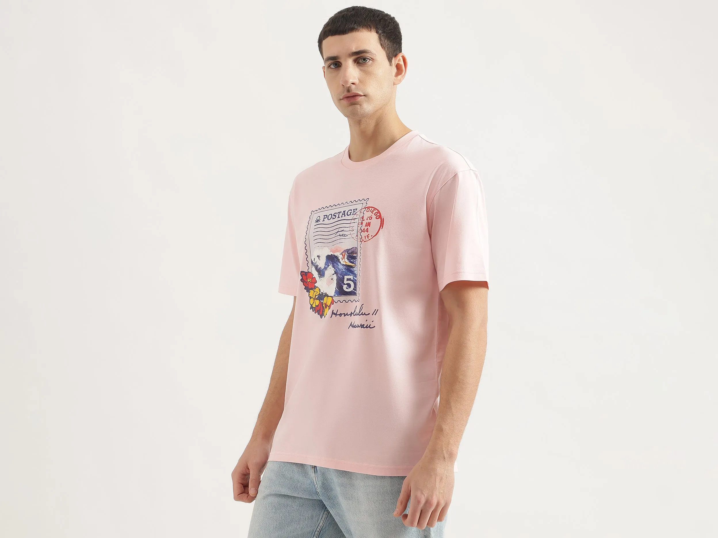 Boxy Fit Round Neck Printed T-Shirt