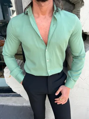 Brabion Evo Green Slim Fit Cotton Shirt - Elevate Your Style