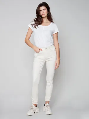 CB Frayed Hem Twill Pant