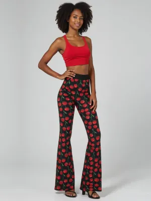 Cherry Print Jersey Pull On Pant