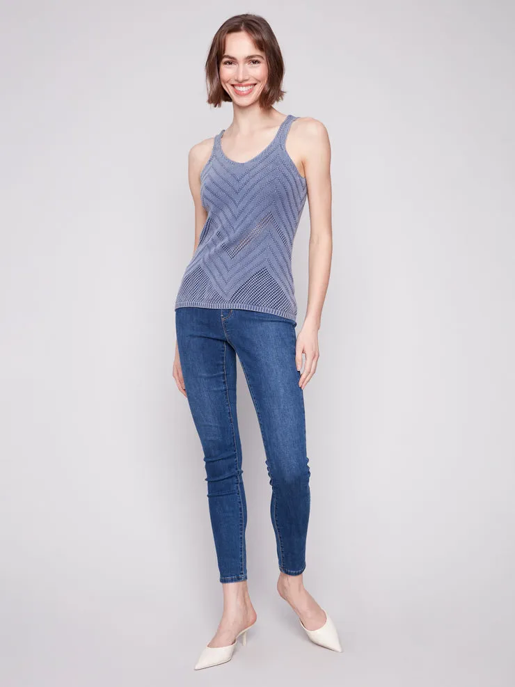 Chevron Pointelle Knit Camisole - C2790-204C