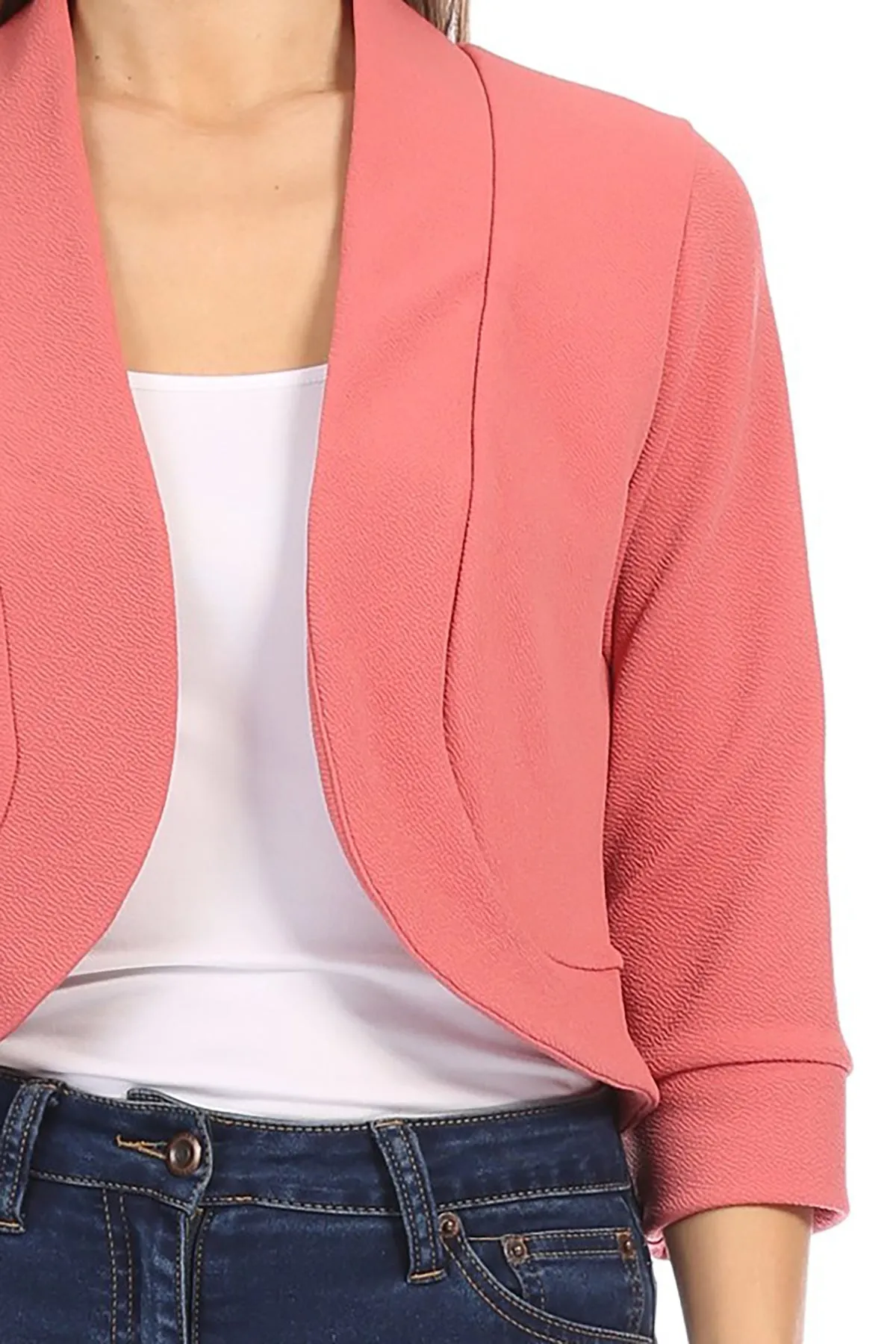 Classic 3/4 Sleeve Open Front Bolero Blazer Cardigan V7106 $9Each