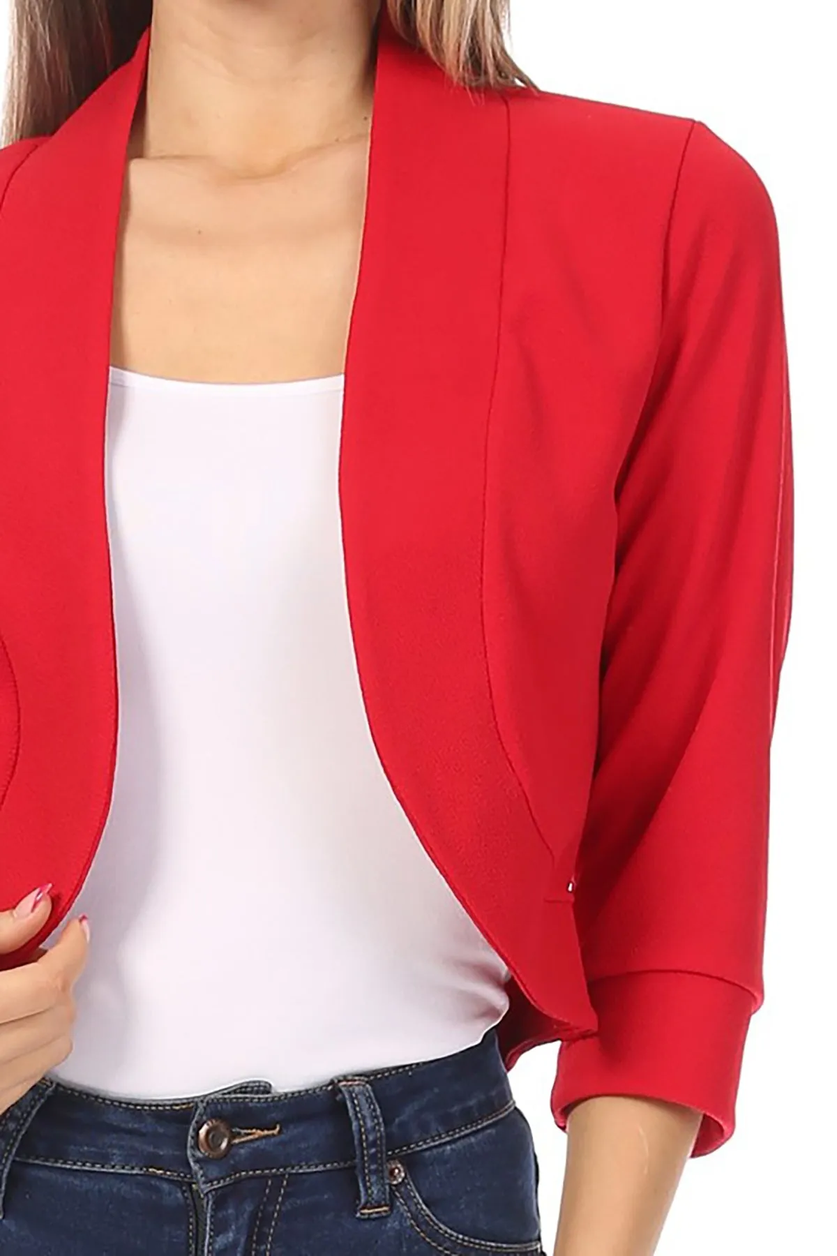 Classic 3/4 Sleeve Open Front Bolero Blazer Cardigan V7106 $9Each
