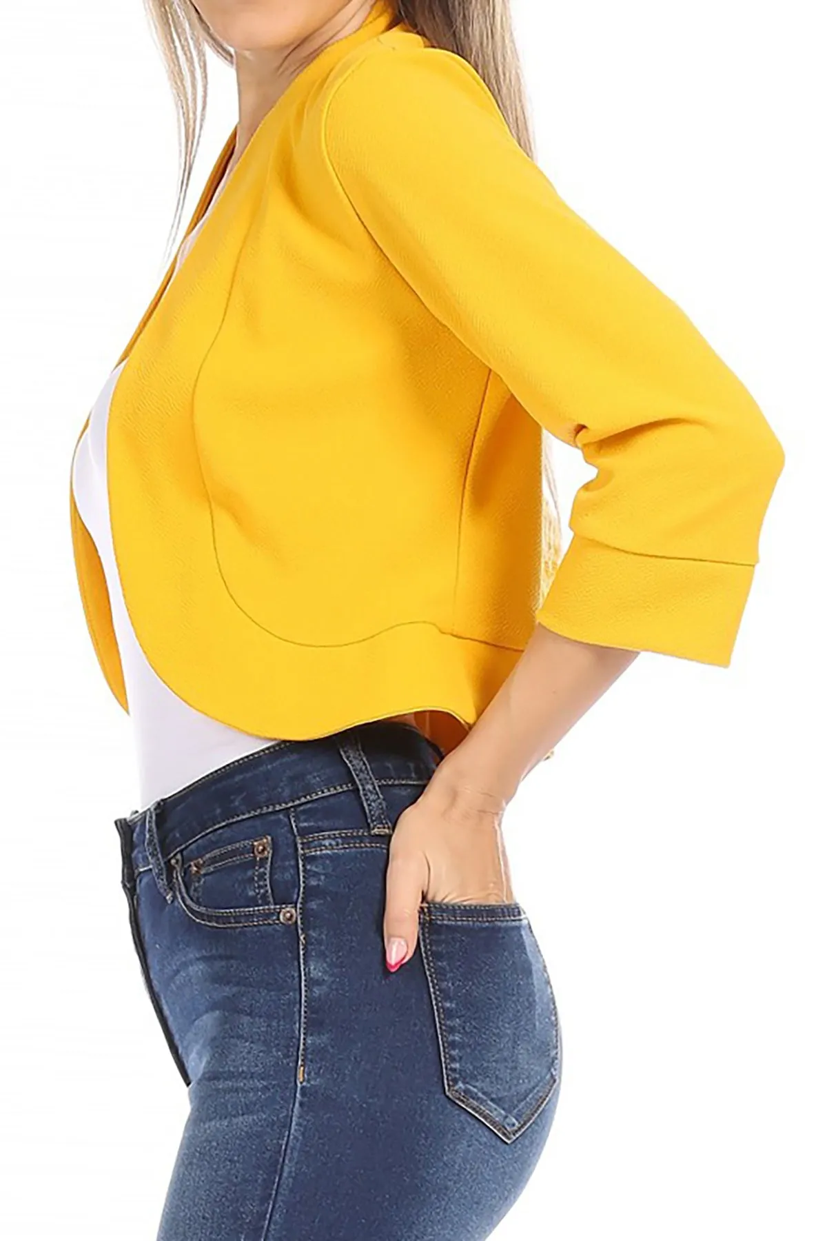 Classic 3/4 Sleeve Open Front Bolero Blazer Cardigan V7106 $9Each