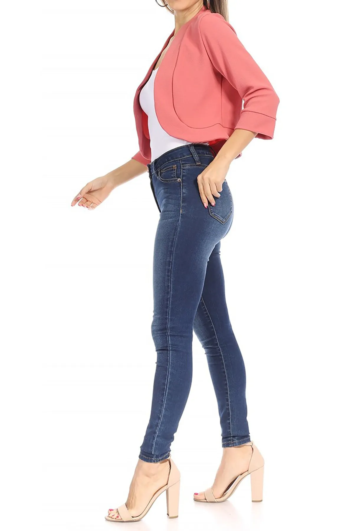 Classic 3/4 Sleeve Open Front Bolero Blazer Cardigan V7106 $9Each