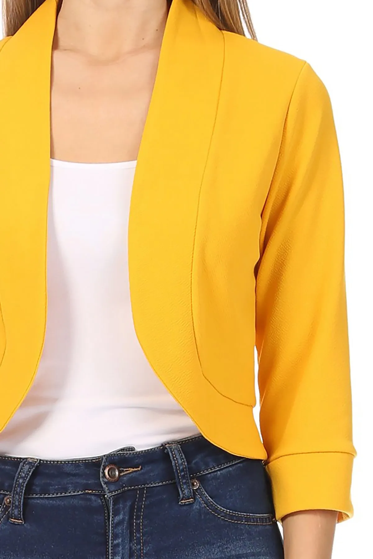Classic 3/4 Sleeve Open Front Bolero Blazer Cardigan V7106 $9Each