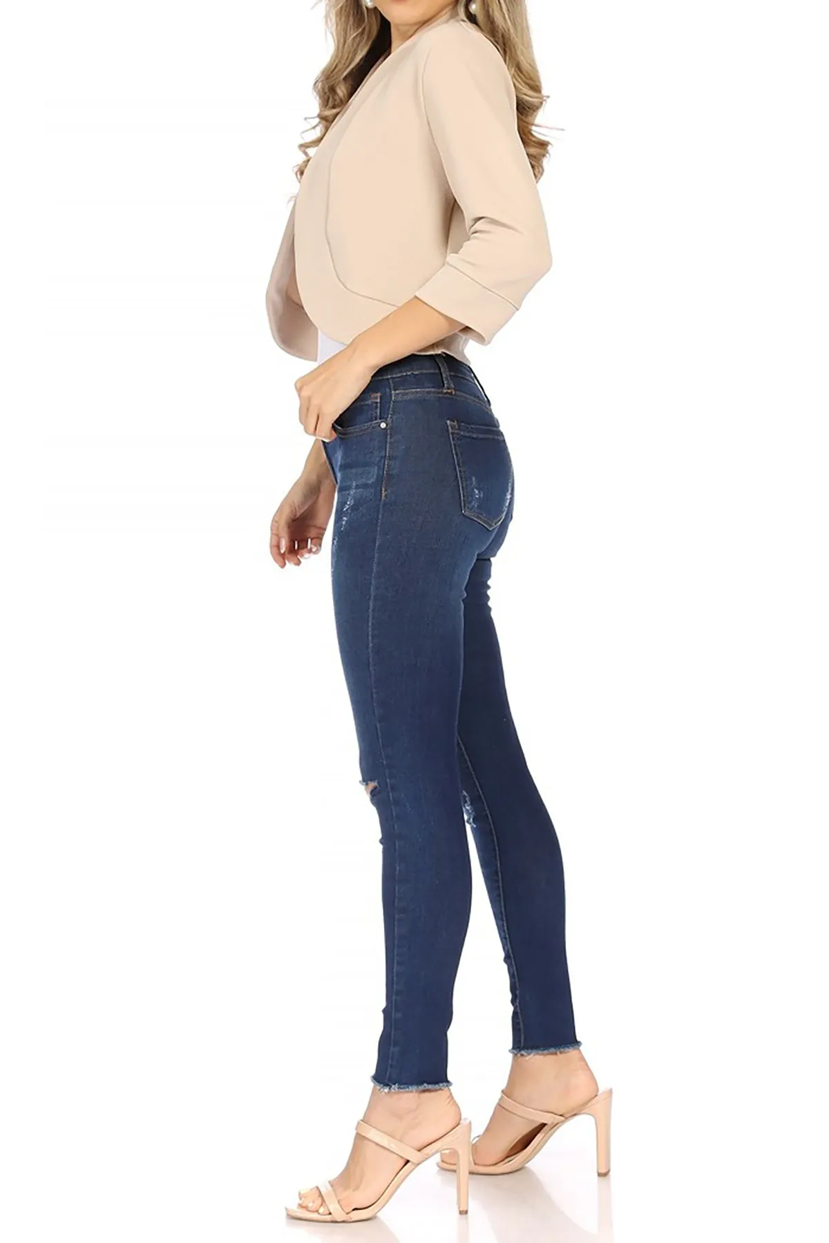 Classic 3/4 Sleeve Open Front Bolero Blazer Cardigan V7106 $9Each