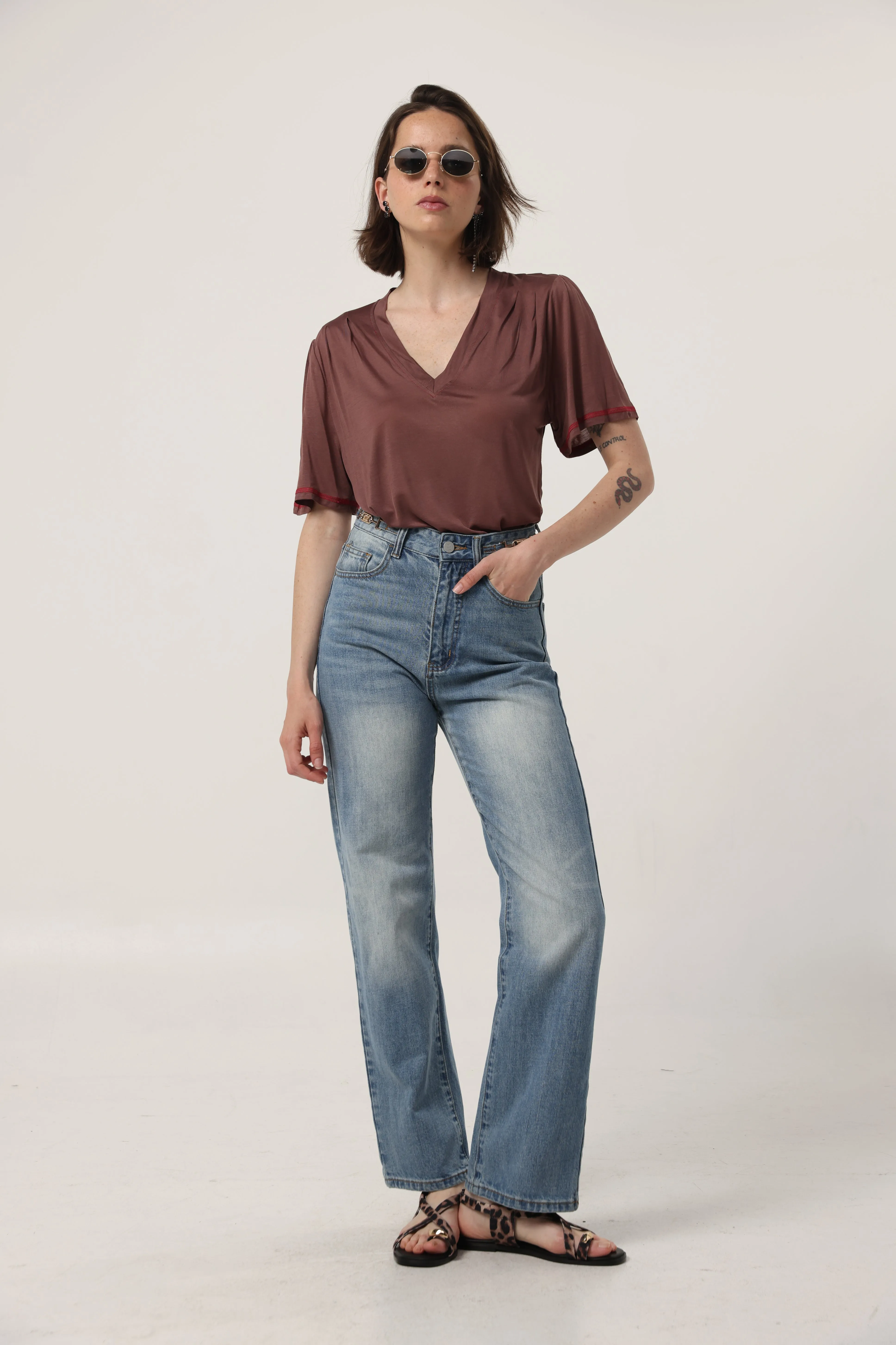 Clean Brown V T-Shirt