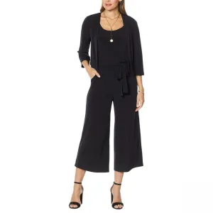Colleen Lopez Plus Size 2-Piece Easy Knit Jumpsuit And Cardigan