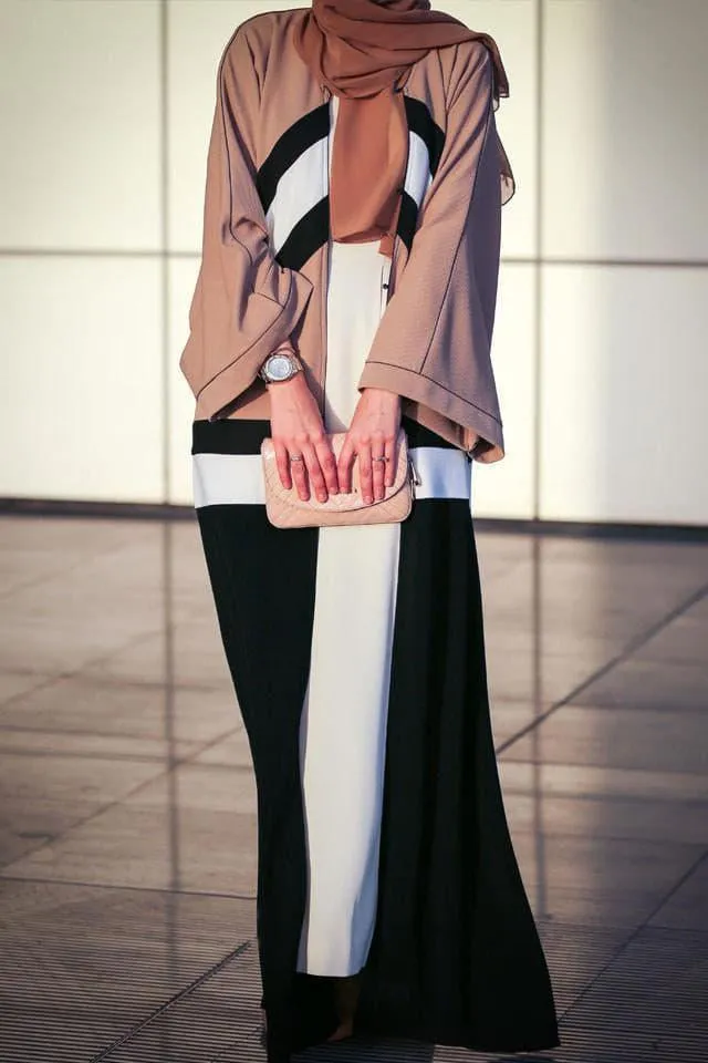 Colourblock Abaya
