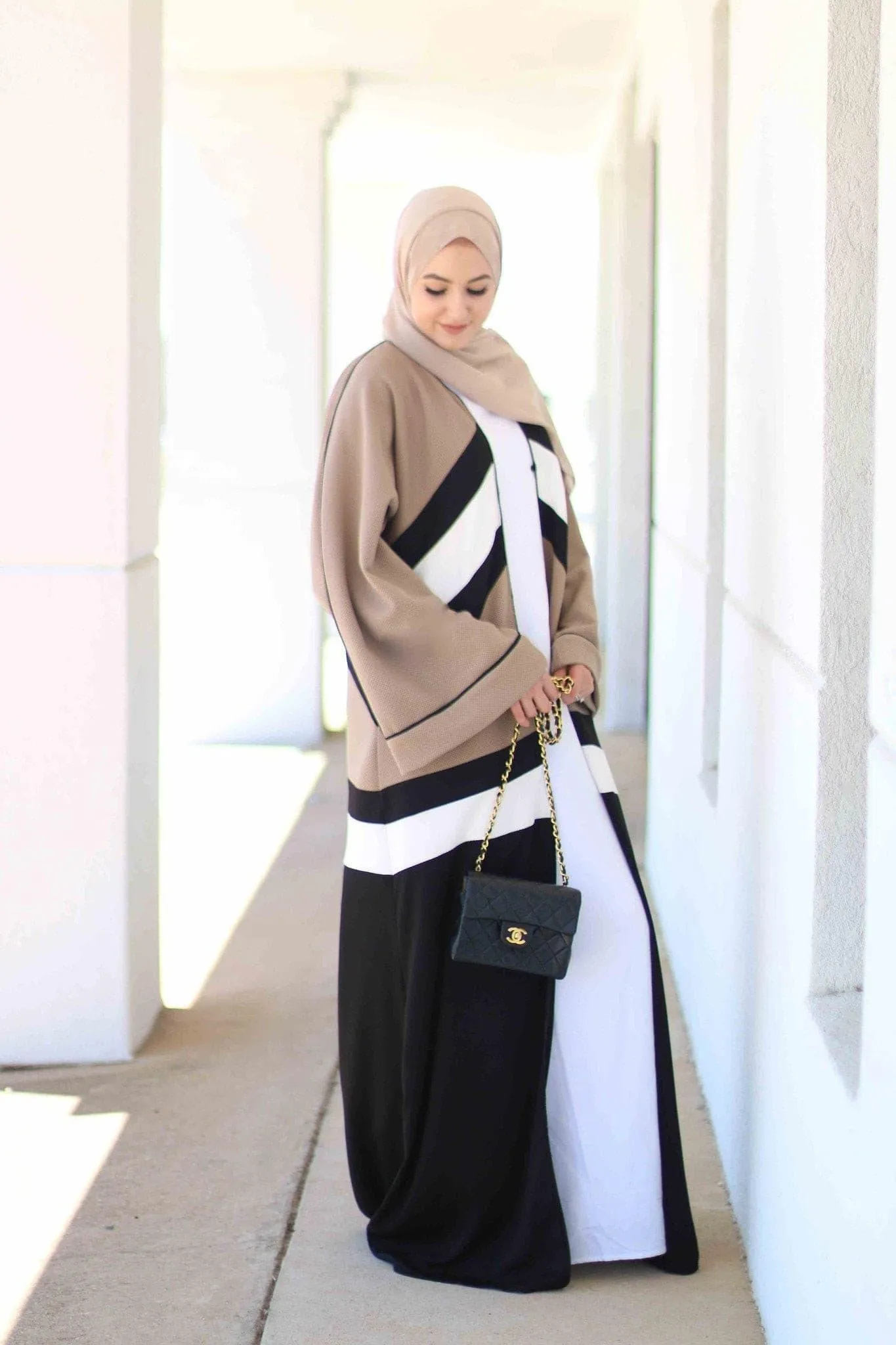 Colourblock Abaya