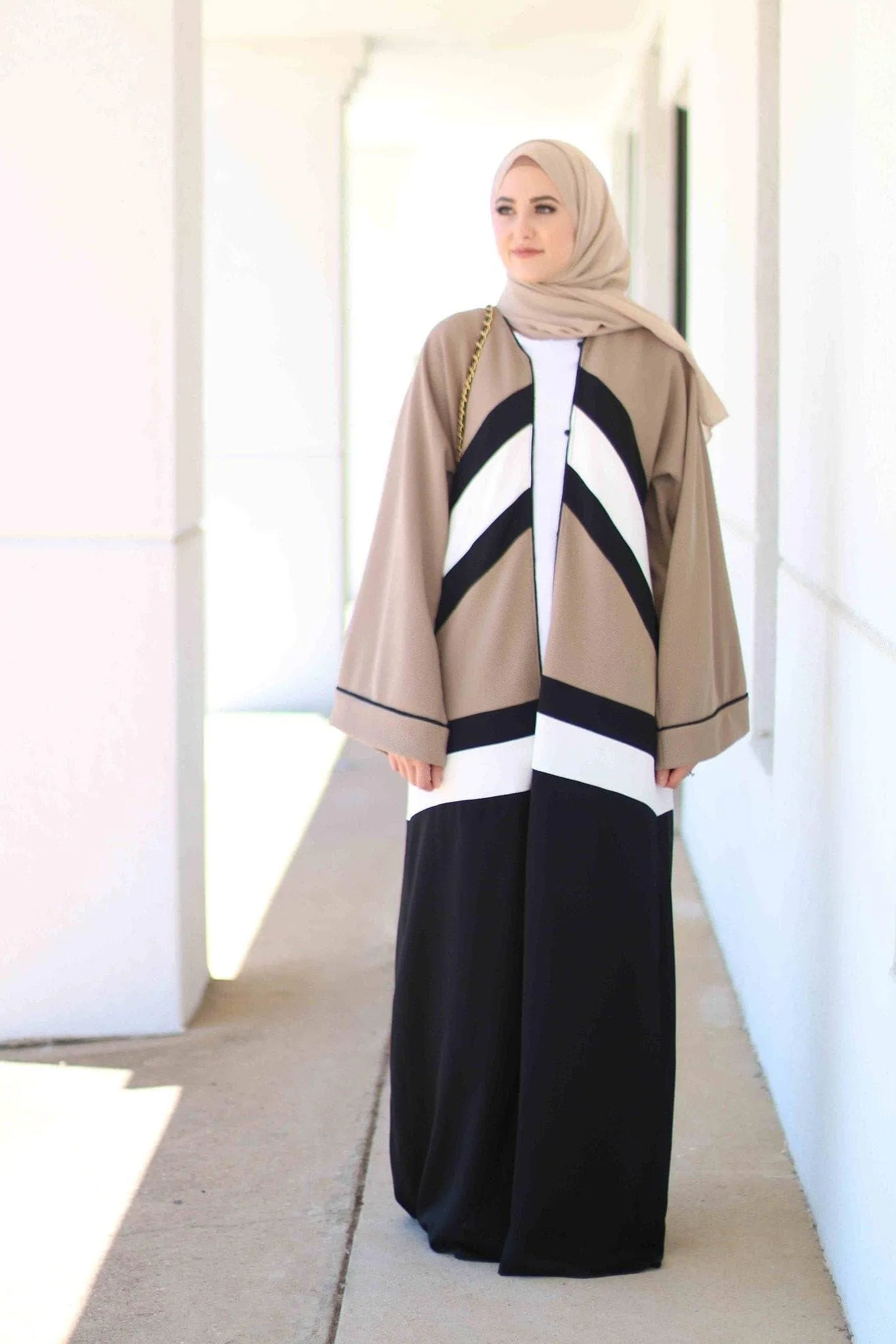 Colourblock Abaya