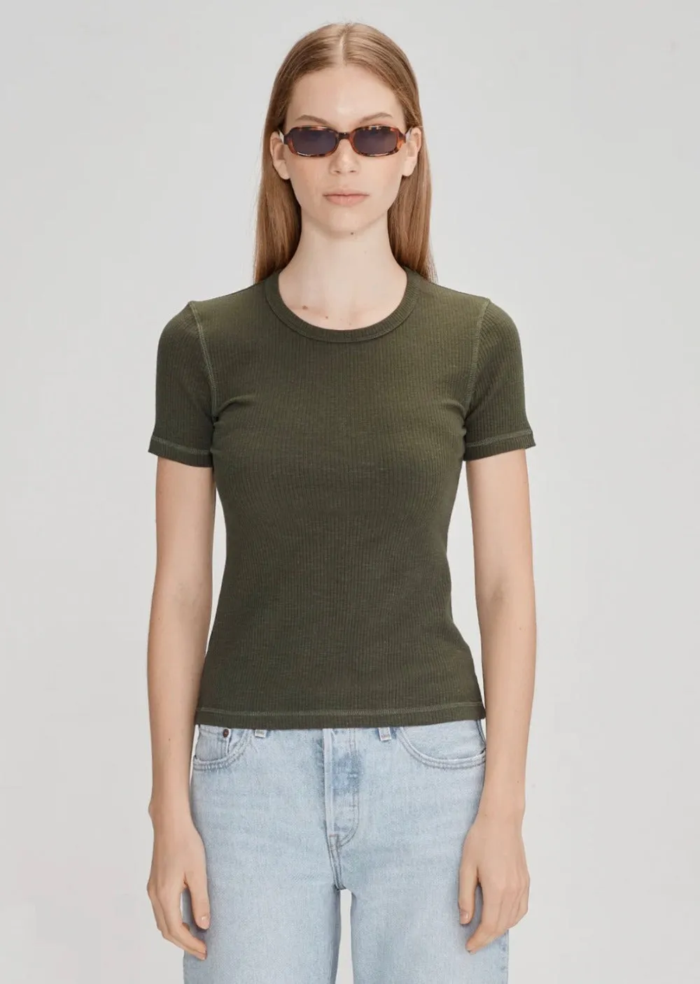 Commoners Base Ribbed SS Tee Khaki