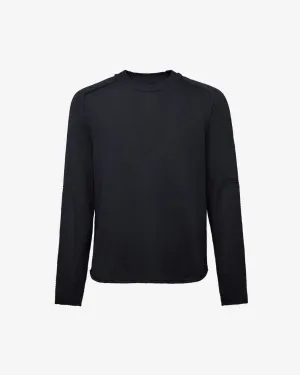 Cotton Crepe Sweater with Patches and Roll Neck Black