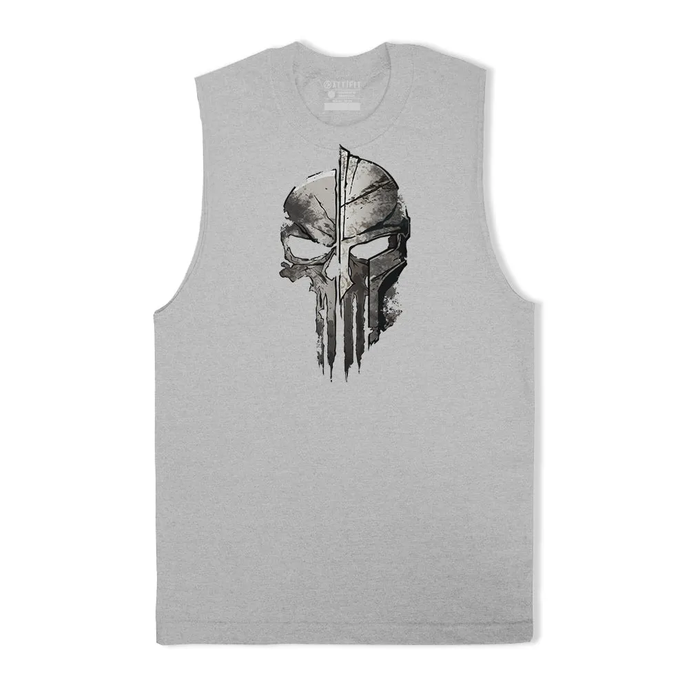 Cotton Fitness Skeleton Spartan Graphic Men's Tank Top