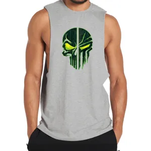 Cotton Green Skull Graphic Tank Top