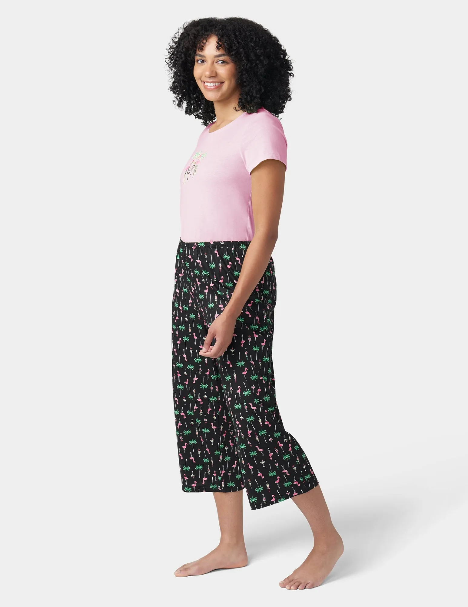 Cotton Knit Tee & Capri Set