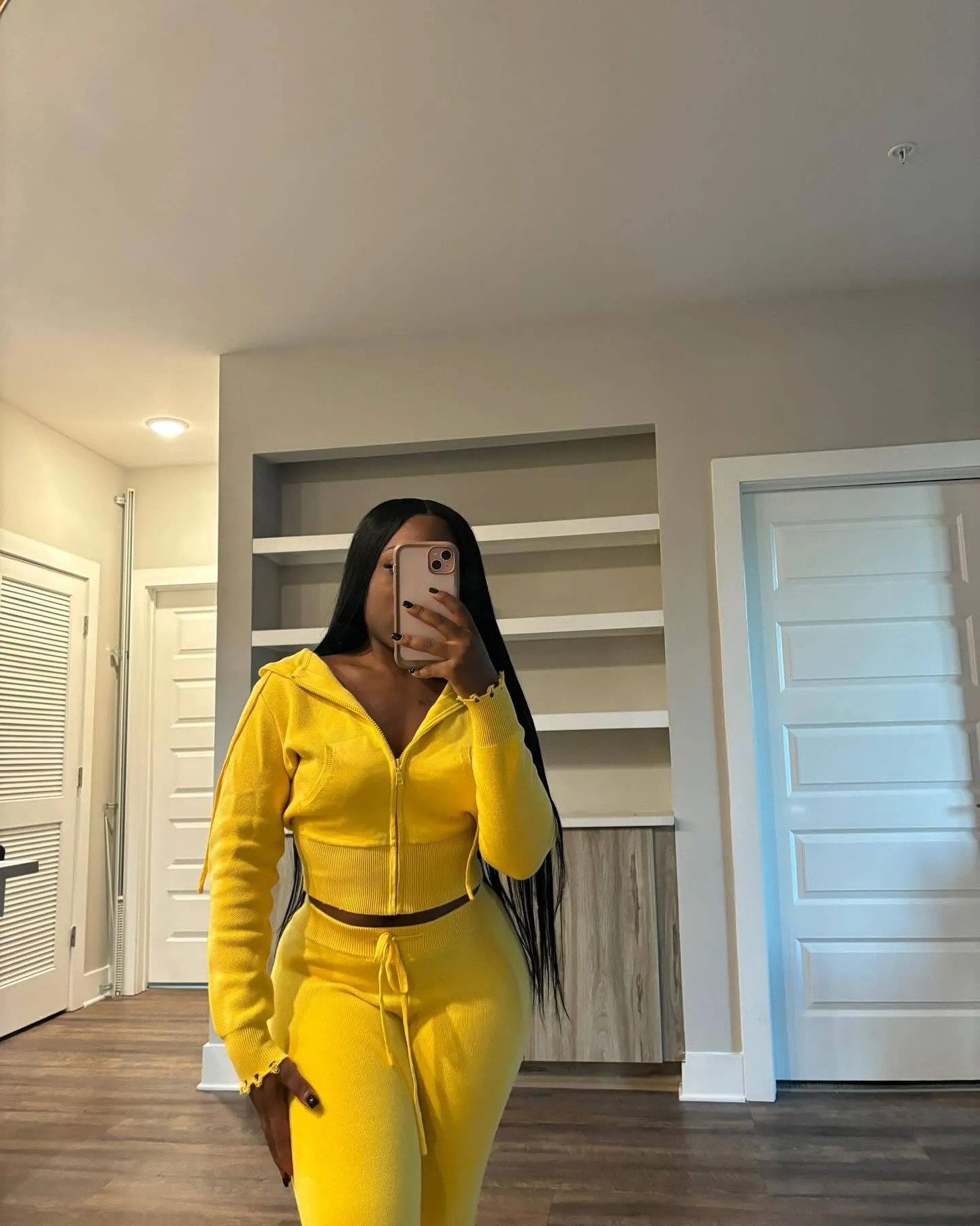 Cozy Knit Zipper Hoodie and Drawstring Pants Two-Piece Set