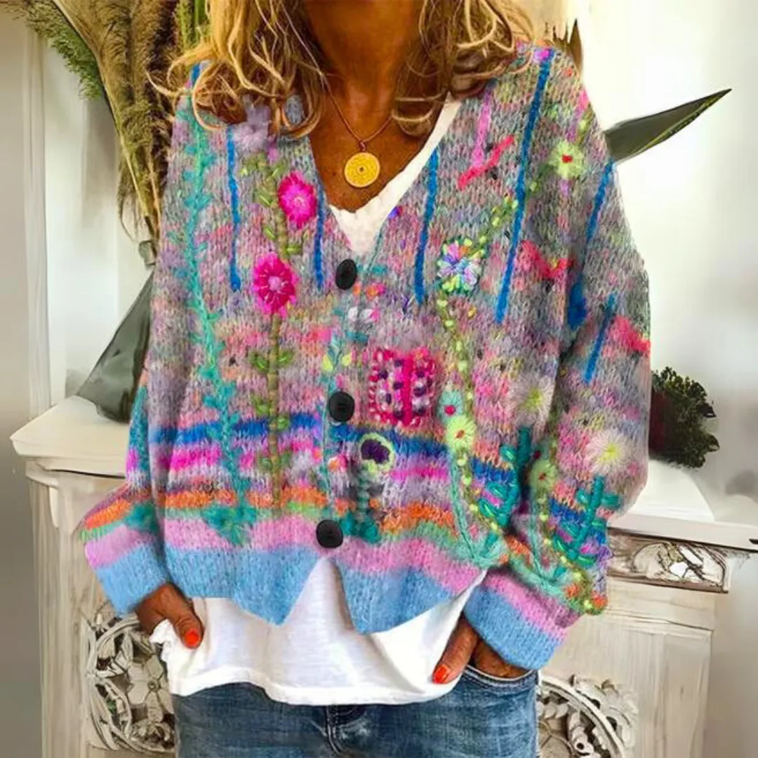 Cozy Women's Cable Knit Cardigan with Button Closure