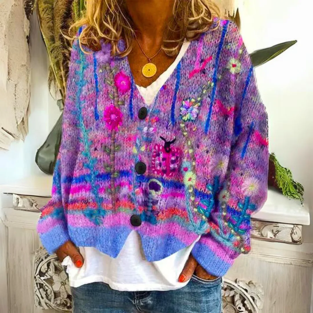 Cozy Women's Cable Knit Cardigan with Button Closure