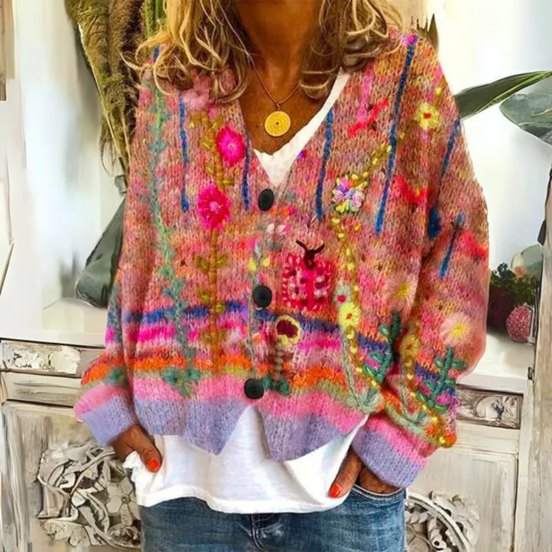 Cozy Women's Cable Knit Cardigan with Button Closure