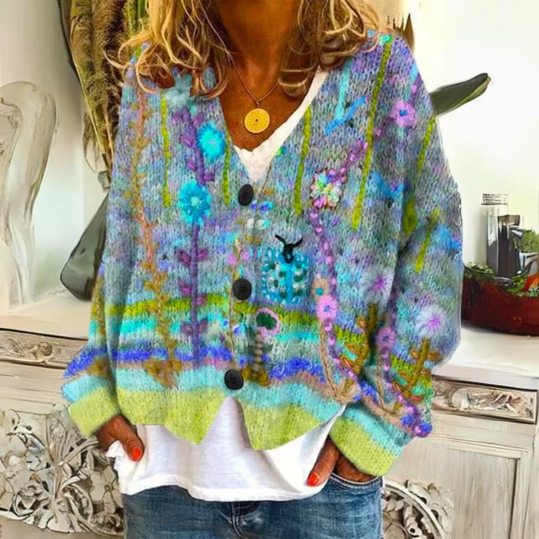 Cozy Women's Cable Knit Cardigan with Button Closure