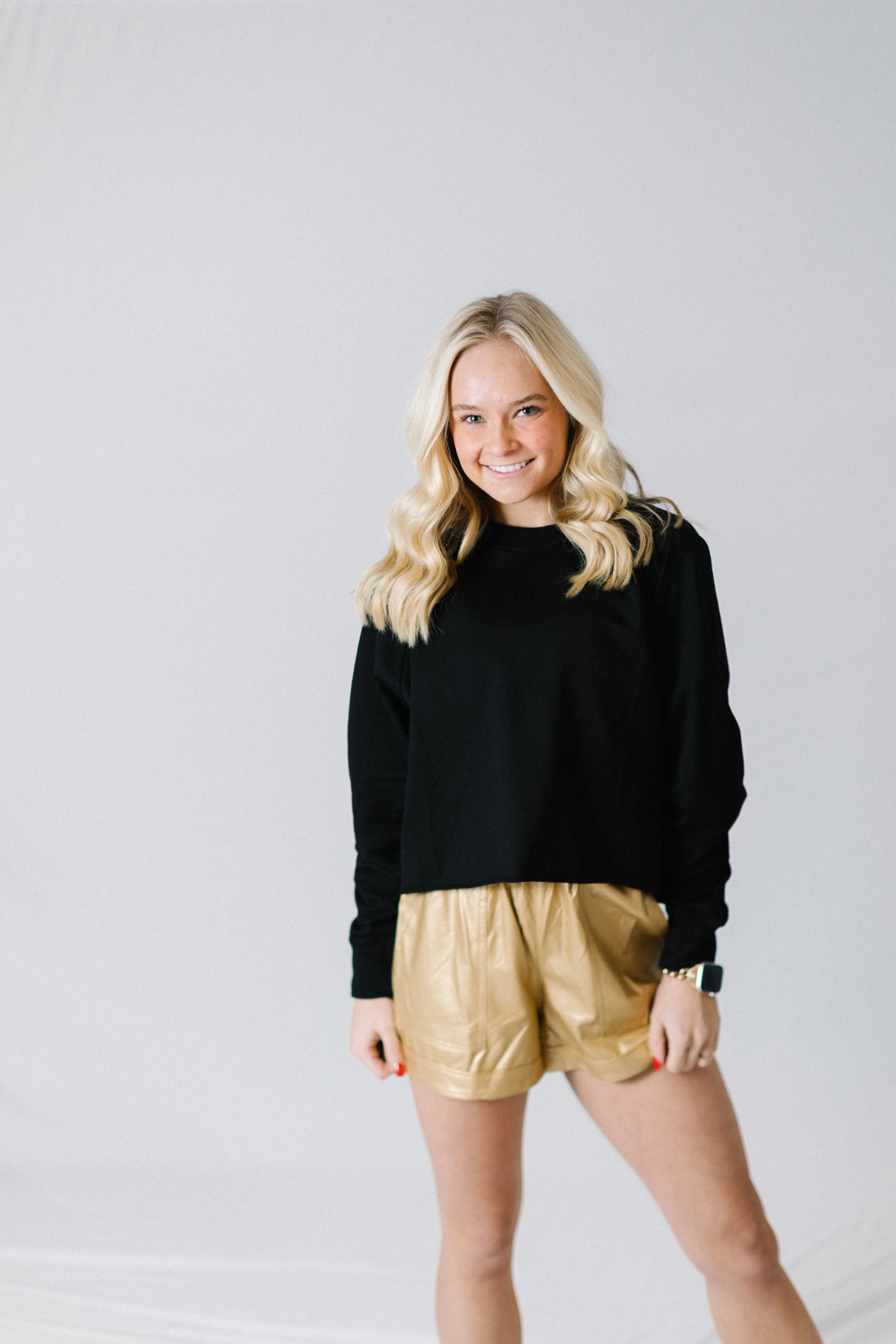 Crop Black Basic Tee