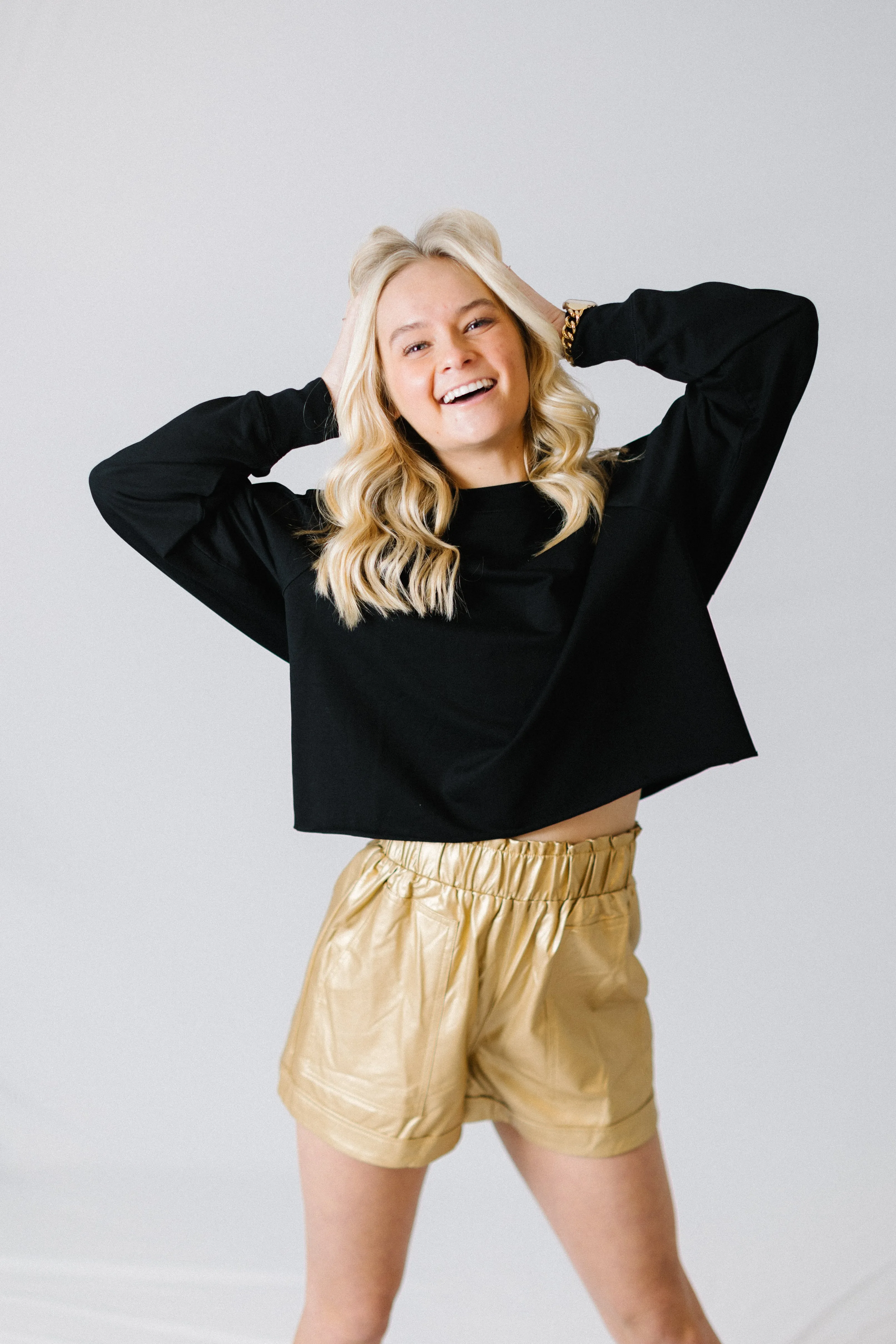Crop Black Basic Tee