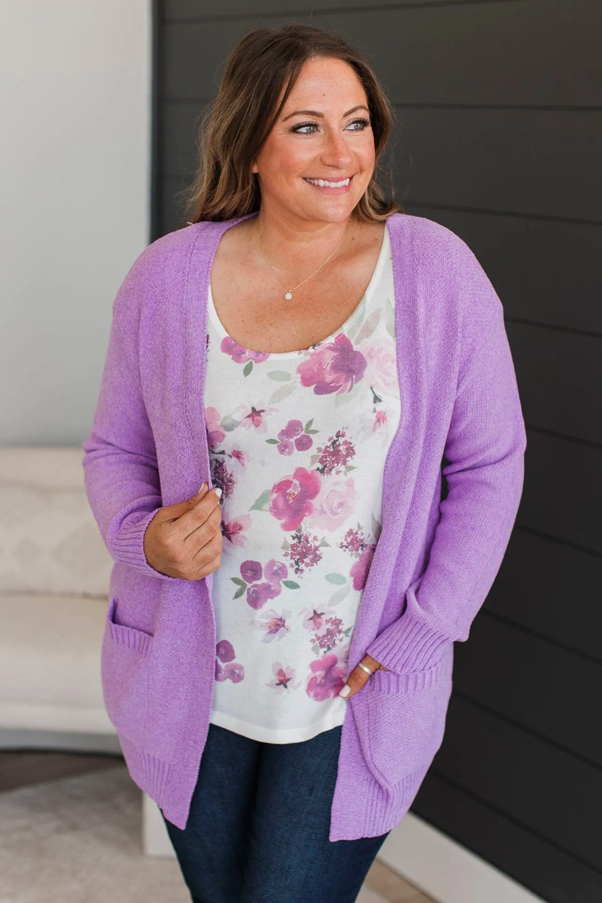 Cuddle Up To You Knit Cardigan- Lavender
