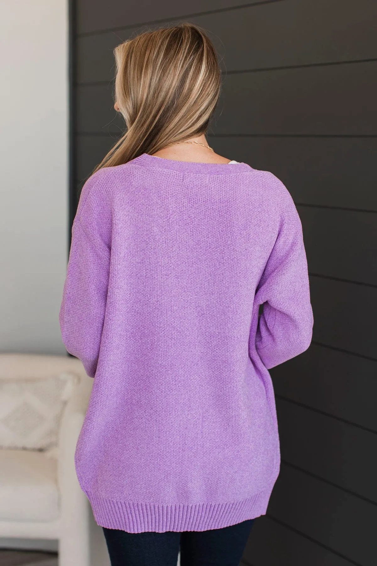 Cuddle Up To You Knit Cardigan- Lavender