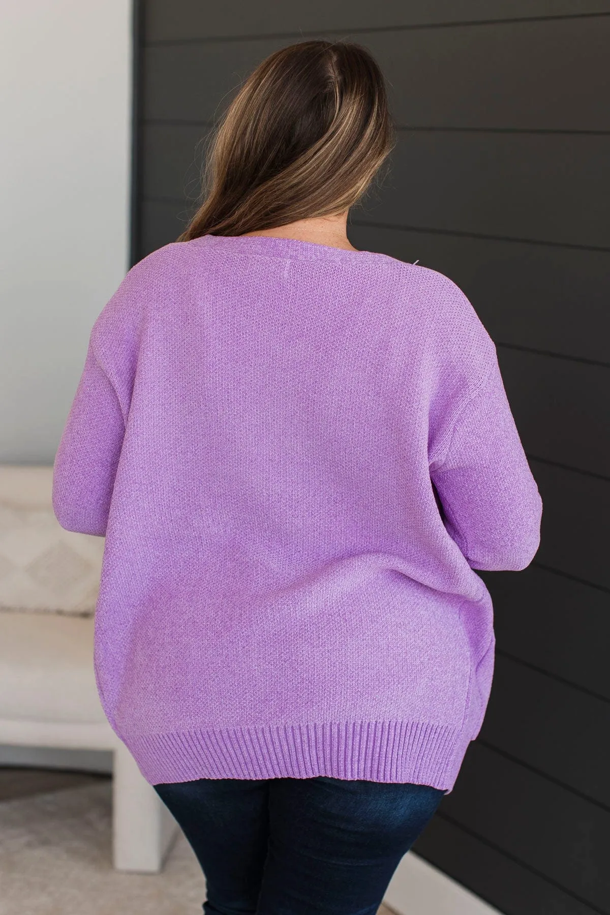 Cuddle Up To You Knit Cardigan- Lavender