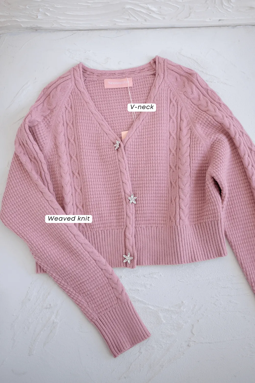 DANIELLE WEAVED CARDIGAN IN MILKY BLUE