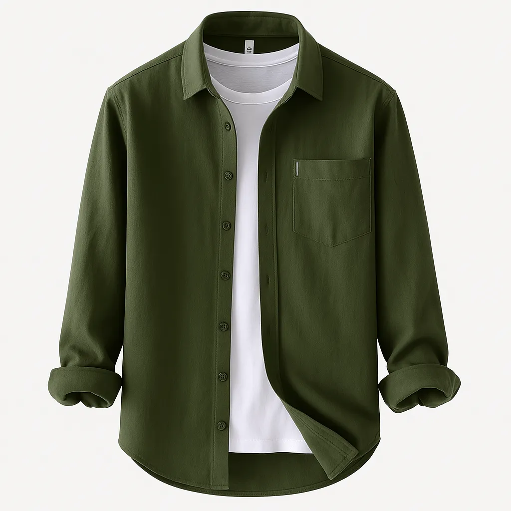 Domoir | Tailored Long Sleeve Cotton Shirt