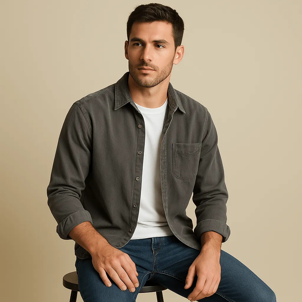 Domoir | Tailored Long Sleeve Cotton Shirt