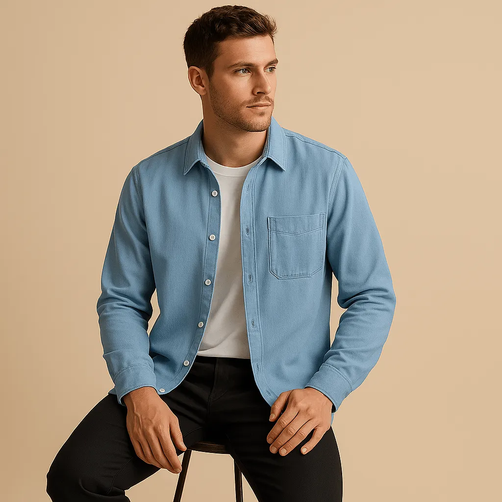 Domoir | Tailored Long Sleeve Cotton Shirt