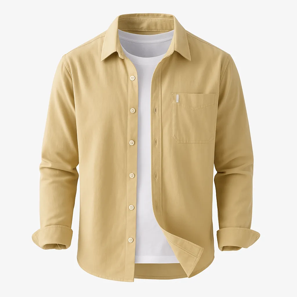Domoir | Tailored Long Sleeve Cotton Shirt