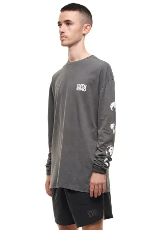 EASY LONG-SLEEVE TEE - 'RUN THE WORLD' - GREY