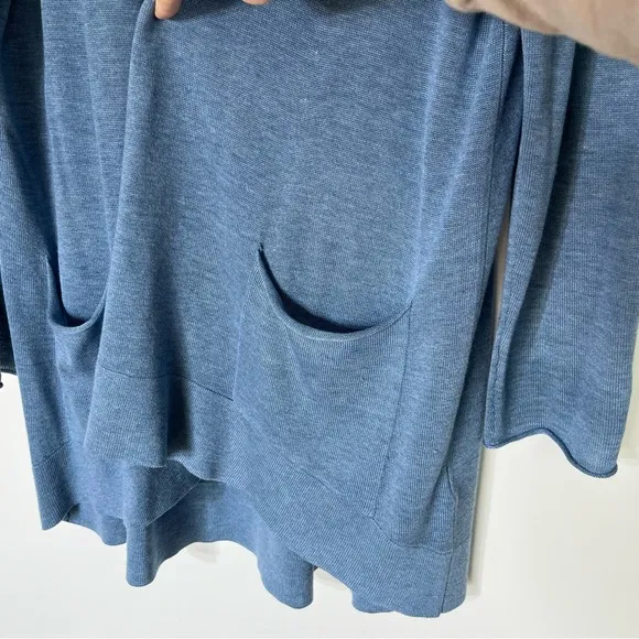 Eileen Fisher Lyocell Wool Open Front Cardigan Light Blue Size XL EUC