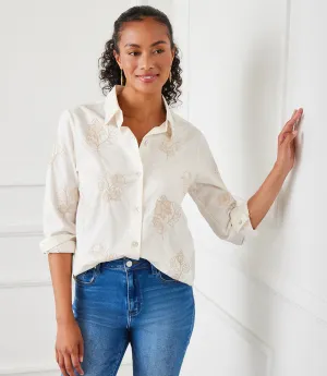 Embroidered Button-Up Shirt