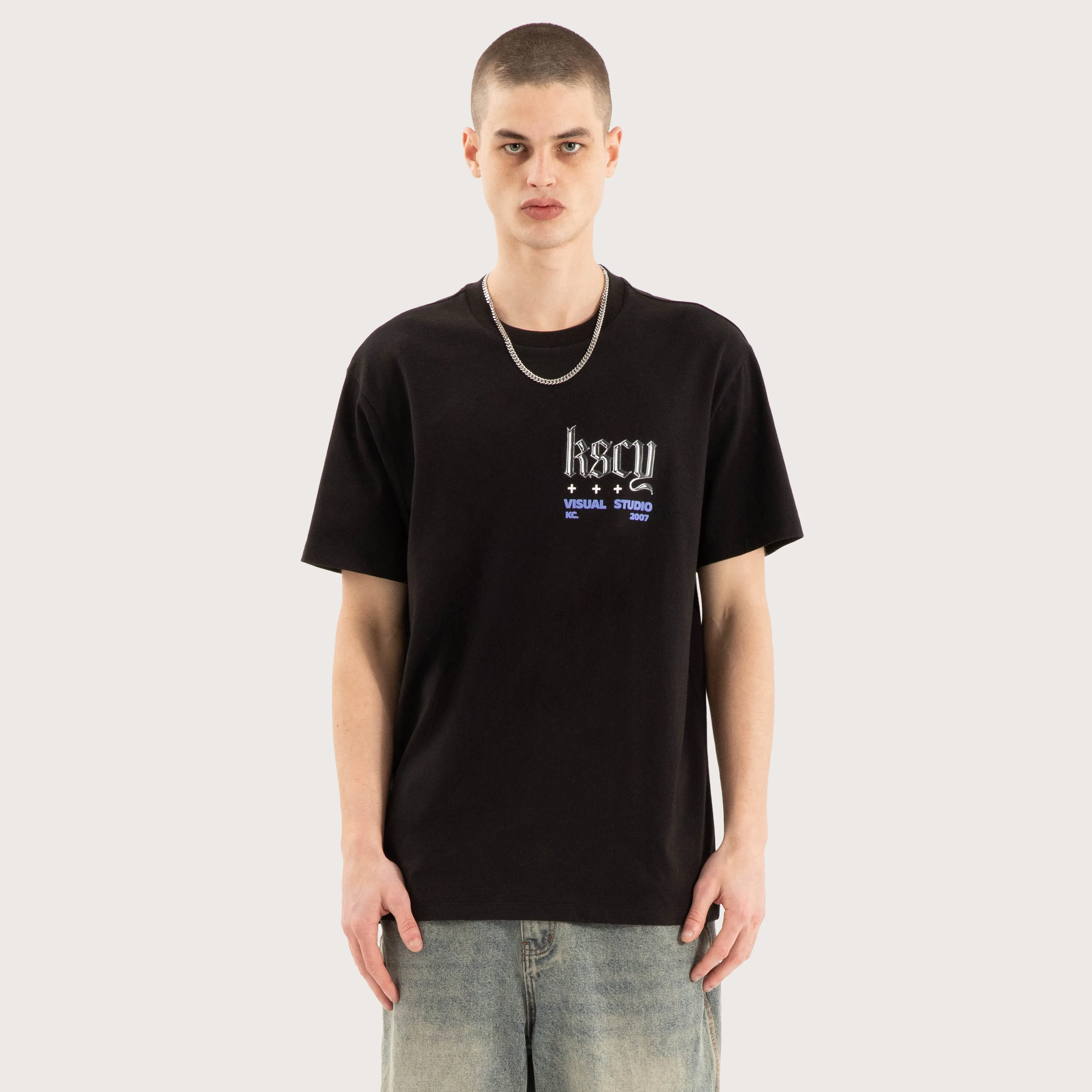 Entangled Relaxed Tee Jet Black