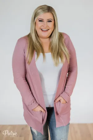 Essential Cardigan- Light Mauve