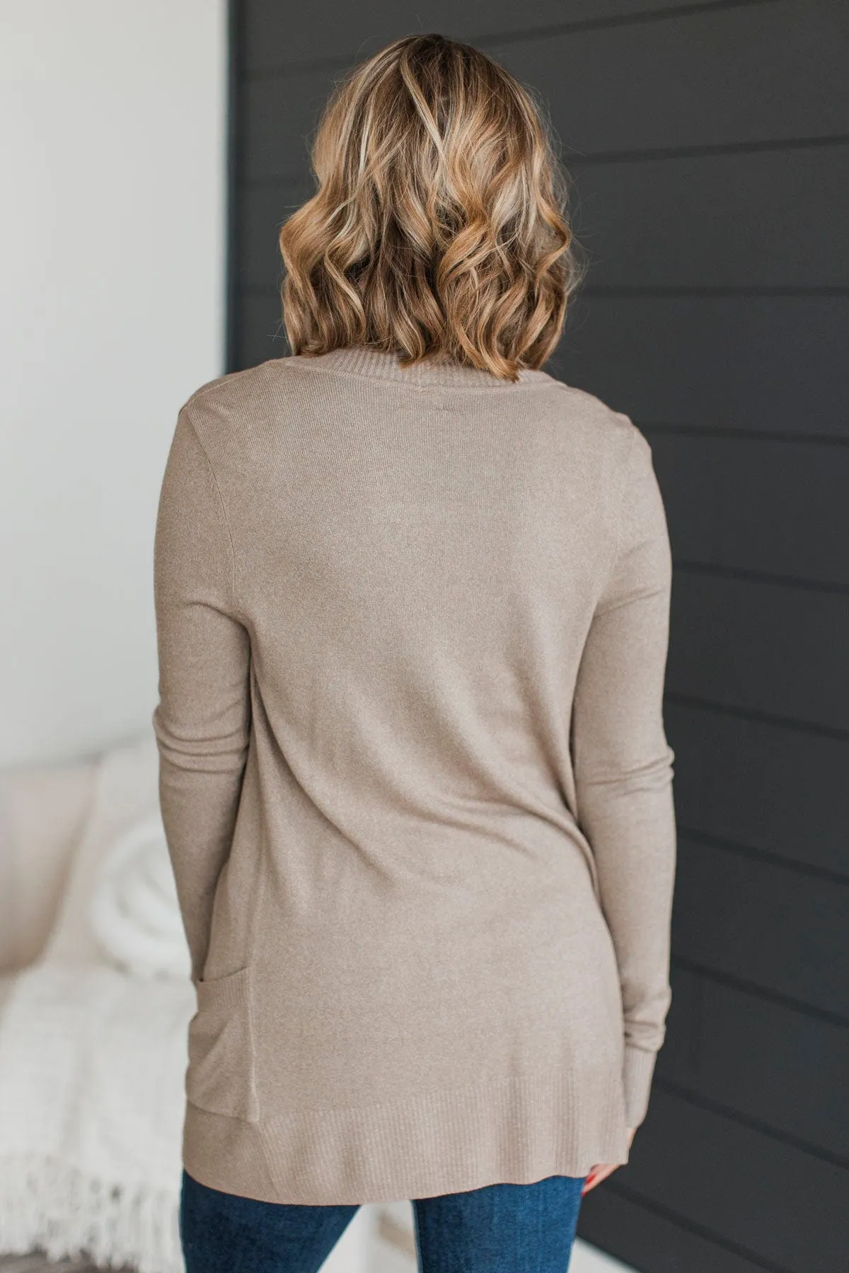 Essential Cardigan- Light Mocha