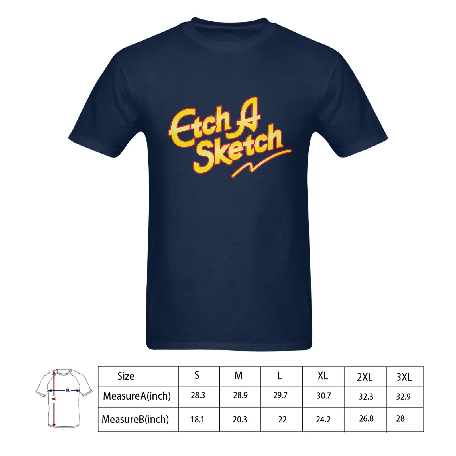 Etch A Sketch Men's T-shirt 100% Cotton