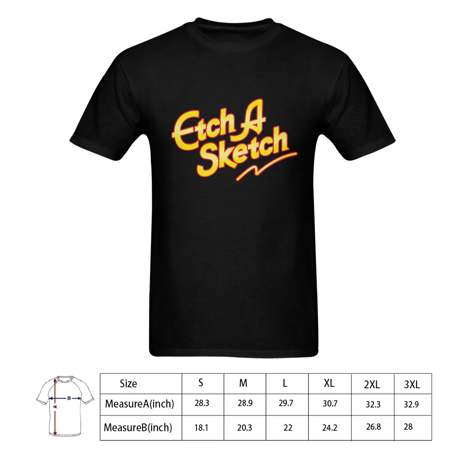 Etch A Sketch Men's T-shirt 100% Cotton